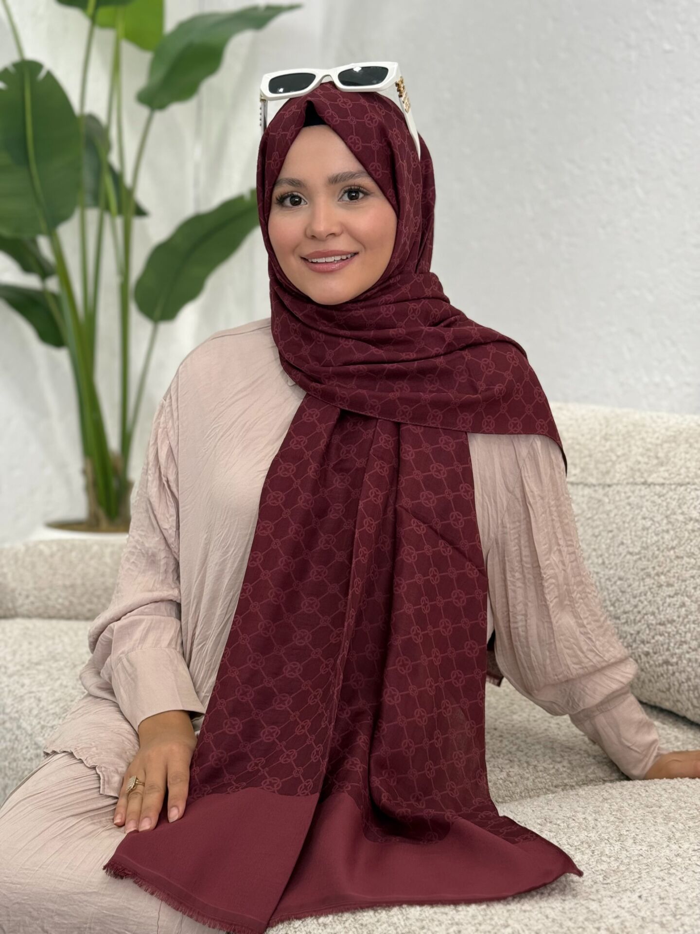 AKER ELEGANCE MONOGRAM ŞAL