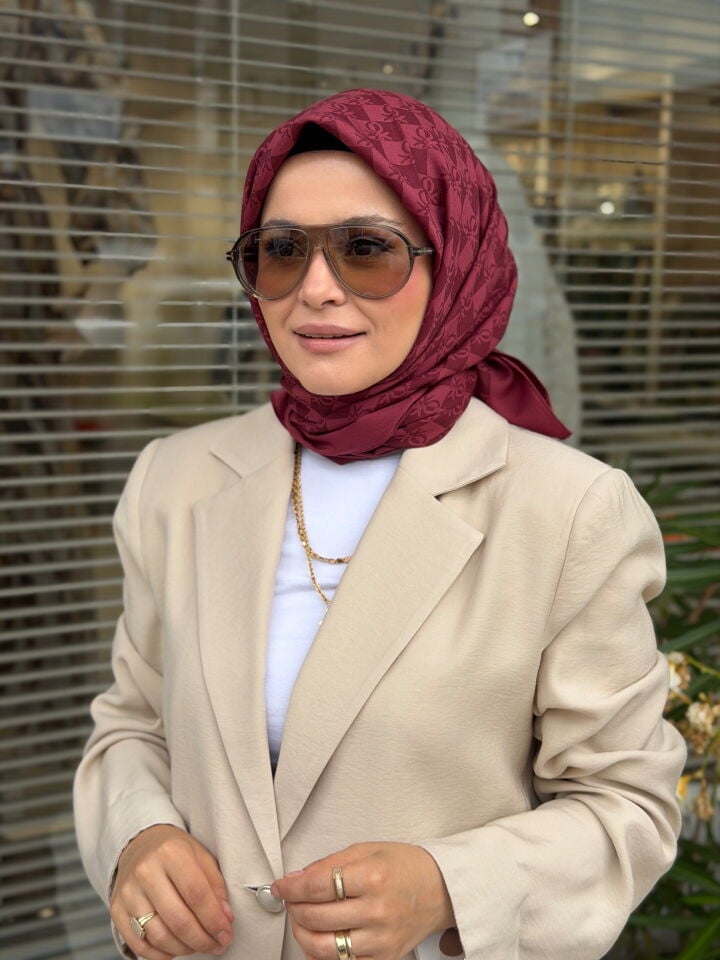 BENETTON ELEGANTE TRE EŞARP KOYU BORDO