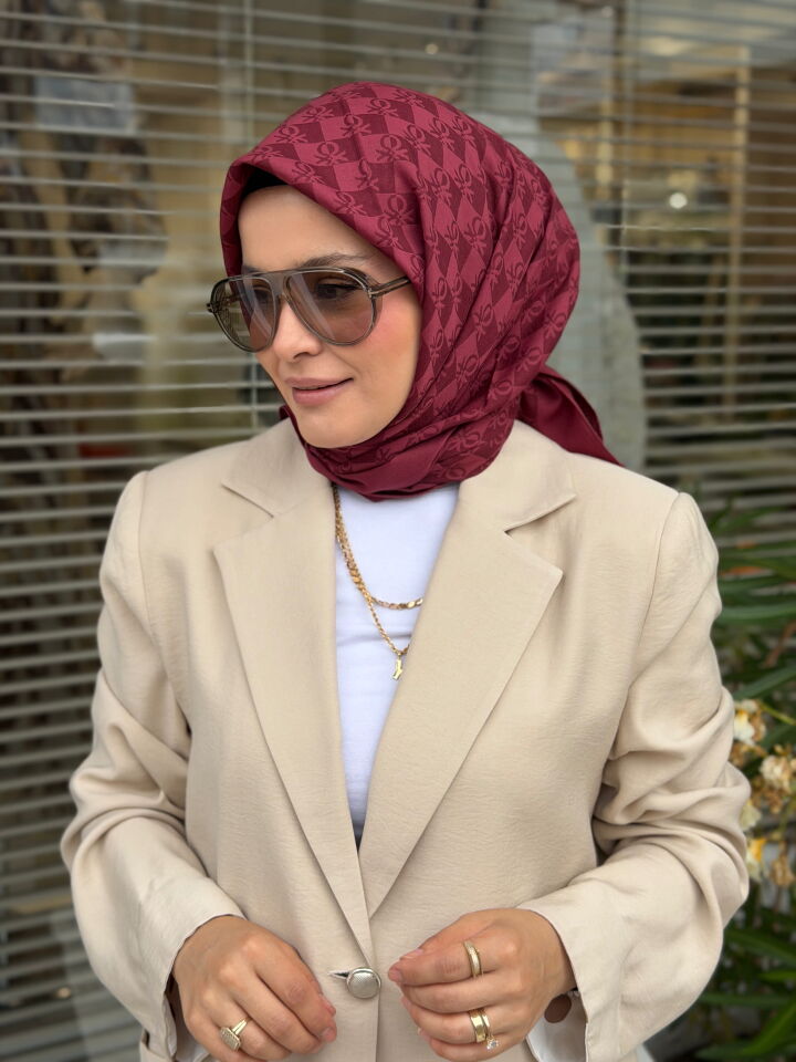 BENETTON ELEGANTE TRE EŞARP KOYU BORDO