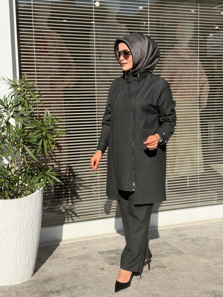 ARMİNE TREND FERMUARLI TAKIM SİYAH