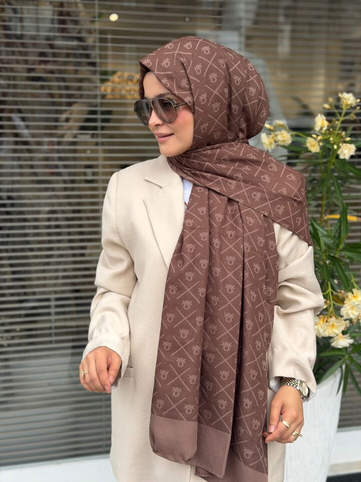 BENETTON ELEGANTE DOS ŞAL KOYU KAHVE